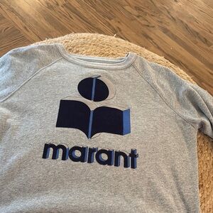 Isabel Marant Gray and Blue Logo Sweatshirt